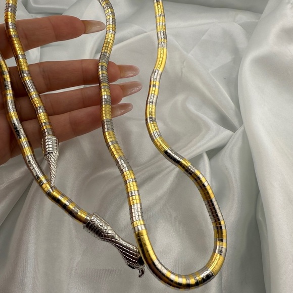 Serpentine fixable Serpent Snake Gold and Silver Wrap Necklace - Picture 8 of 8